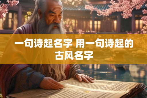 一句诗起名字 用一句诗起的古风名字