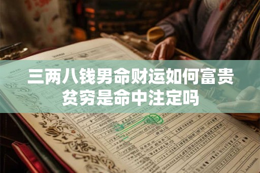 三两八钱男命财运如何富贵贫穷是命中注定吗