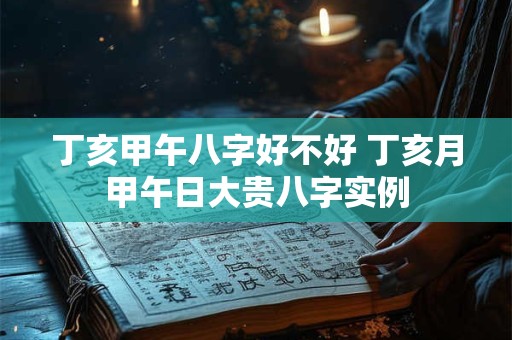 丁亥甲午八字好不好 丁亥月甲午日大贵八字实例