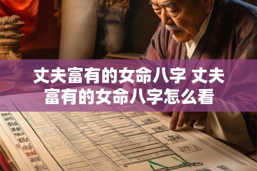 丈夫富有的女命八字 丈夫富有的女命八字怎么看