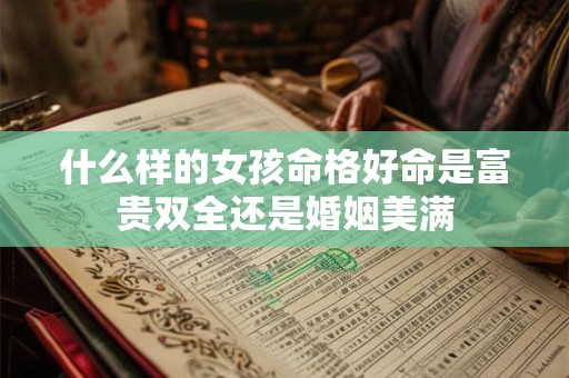 什么样的女孩命格好命是富贵双全还是婚姻美满