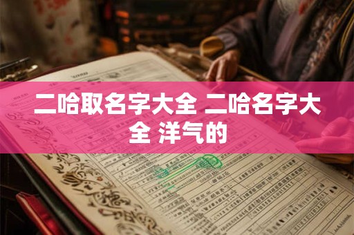 二哈取名字大全 二哈名字大全 洋气的