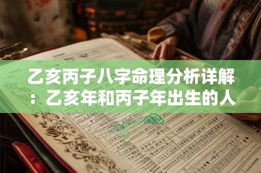乙亥丙子八字命理分析详解：乙亥年和丙子年出生的人命运如何
