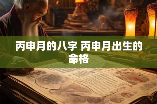 丙申月的八字 丙申月出生的命格