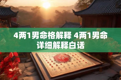 4两1男命格解释 4两1男命详细解释白话