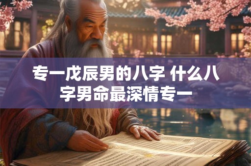 专一戊辰男的八字 什么八字男命最深情专一 专一戊辰男的八字 什么八字男命最深情专一