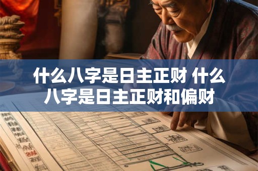什么八字是日主正财 什么八字是日主正财和偏财