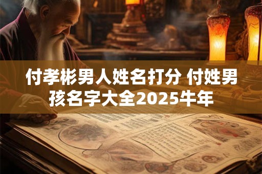 付孝彬男人姓名打分 付姓男孩名字大全2025牛年