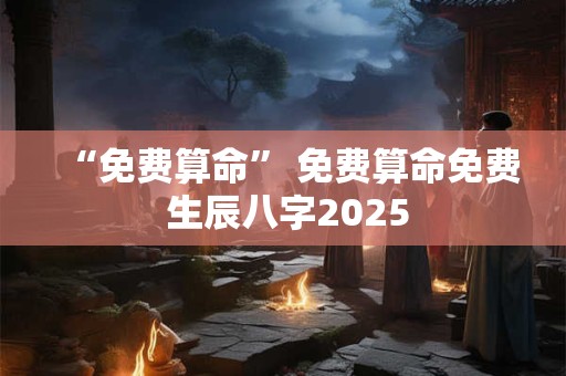 “免费算命” 免费算命免费 生辰八字2026
