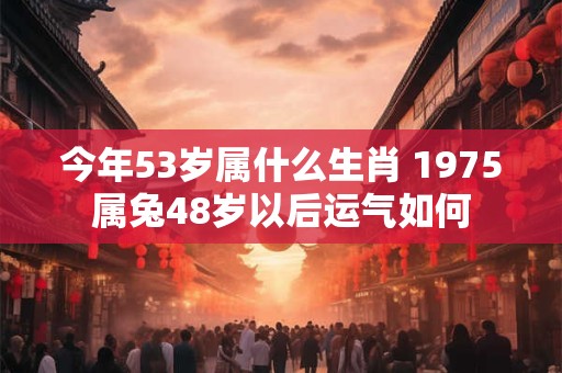 今年53岁属什么生肖 1975属兔48岁以后运气如何