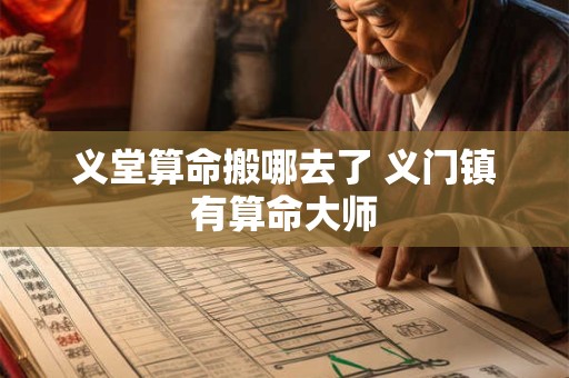 义堂算命搬哪去了 义门镇有算命大师