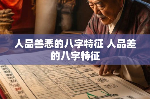 人品善恶的八字特征 人品差的八字特征