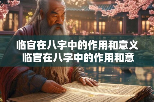 临官在八字中的作用和意义 临官在八字中的作用和意义是什么
