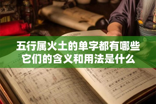 五行属火土的单字都有哪些它们的含义和用法是什么