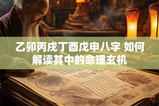 乙卯丙戌丁酉戊申八字 如何解读其中的命理玄机