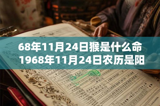 68年11月24日猴是什么命 1968年11月24日农历是阳历什么时候