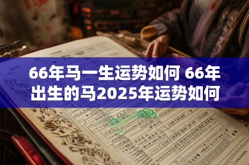 66年马一生运势如何 66年出生的马2025年运势如何