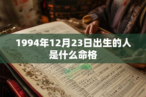 1994年12月23日出生的人是什么命格