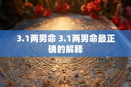 3.1两男命 3.1两男命最正确的解释