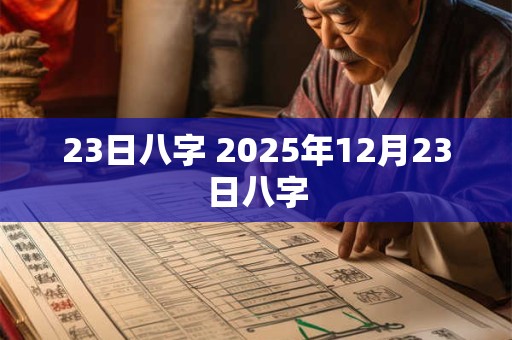 23日八字 2025年12月23日八字