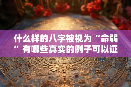 什么样的八字被视为“命弱”有哪些真实的例子可以证明