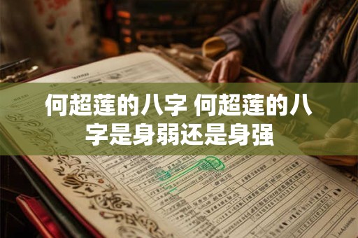 何超莲的八字 何超莲的八字是身弱还是身强