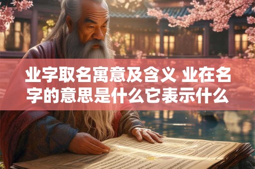 业字取名寓意及含义 业在名字的意思是什么它表示什么 业字取名寓意及含义 业在名字的意思是什么它表示什么