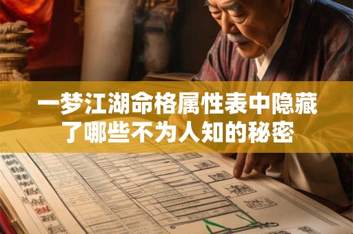 一梦江湖命格属性表中隐藏了哪些不为人知的秘密