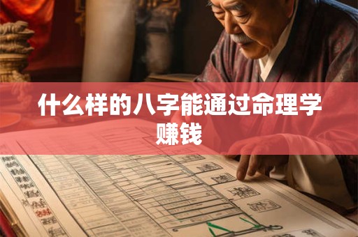 什么样的八字能通过命理学赚钱