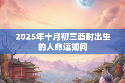 2025年十月初三酉时出生的人命运如何 2025年十月初三酉时出生的人命运如何