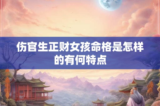 伤官生正财女孩命格是怎样的有何特点