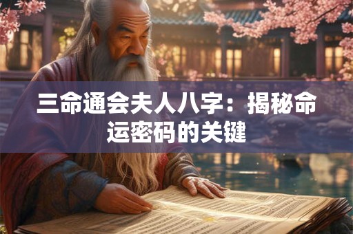 三命通会夫人八字：揭秘命运密码的关键