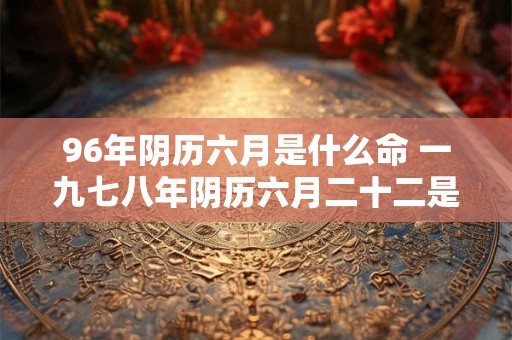 96年阴历六月是什么命 一九七八年阴历六月二十二是什么命