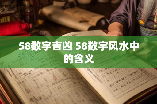58数字吉凶 58数字风水中的含义 58数字吉凶 58数字风水中的含义