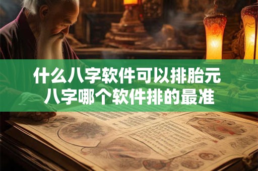 什么八字软件可以排胎元 八字哪个软件排的最准 什么八字软件可以排胎元 八字哪个软件排的最准
