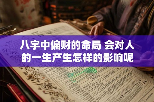 八字中偏财的命局 会对人的一生产生怎样的影响呢 八字中偏财的命局 会对人的一生产生怎样的影响呢