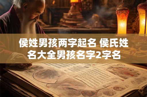侯姓男孩两字起名 侯氏姓名大全男孩名字2字名