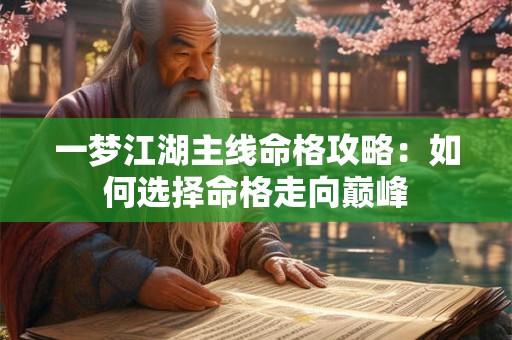 一梦江湖主线命格攻略：如何选择命格走向巅峰