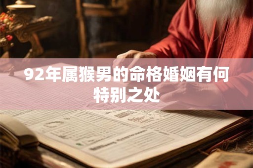 92年属猴男的命格婚姻有何特别之处 92年属猴男的命格婚姻有何特别之处