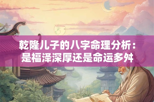 乾隆儿子的八字命理分析：是福泽深厚还是命运多舛