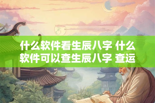 什么软件看生辰八字 什么软件可以查生辰八字 查运势