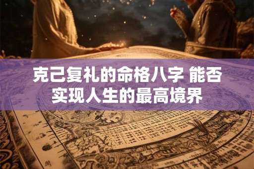 克己复礼的命格八字 能否实现人生的最高境界