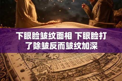 下眼睑皱纹面相 下眼睑打了除皱反而皱纹加深