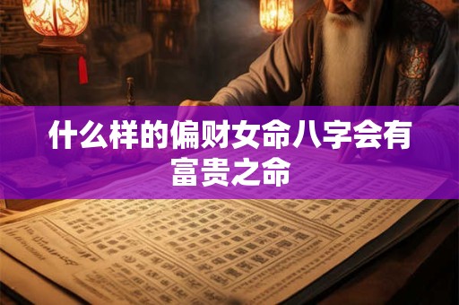 什么样的偏财女命八字会有富贵之命