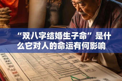 “双八字结婚生子命”是什么它对人的命运有何影响