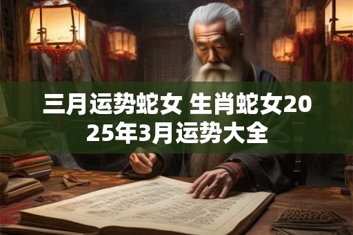 三月运势蛇女 生肖蛇女2025年3月运势大全