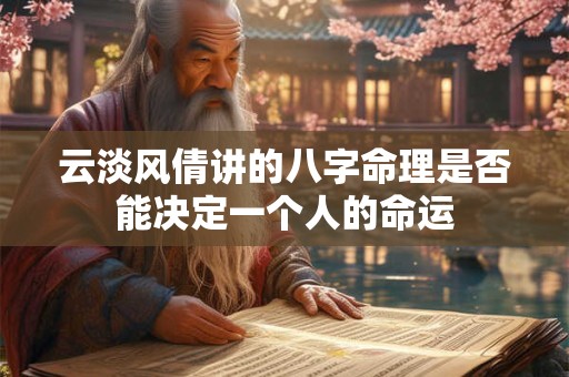 云淡风倩讲的八字命理是否能决定一个人的命运 云淡风倩讲的八字命理是否能决定一个人的命运