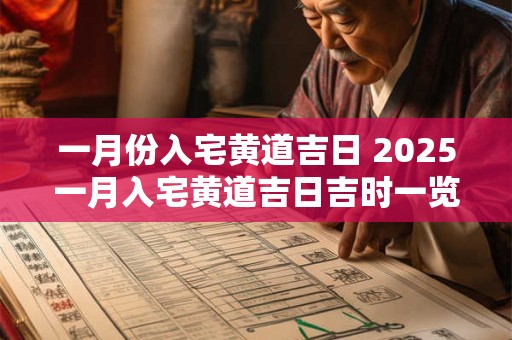 一月份入宅黄道吉日 2025一月入宅黄道吉日吉时一览表