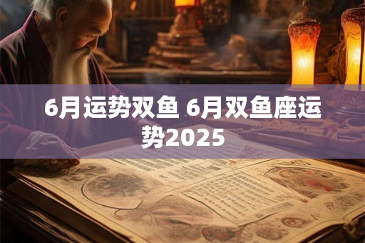 6月运势双鱼 6月双鱼座运势2025