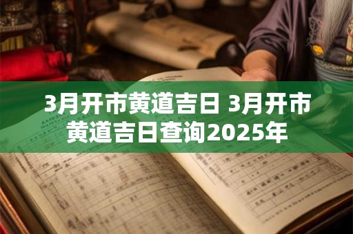 3月开市黄道吉日 3月开市黄道吉日查询2025年